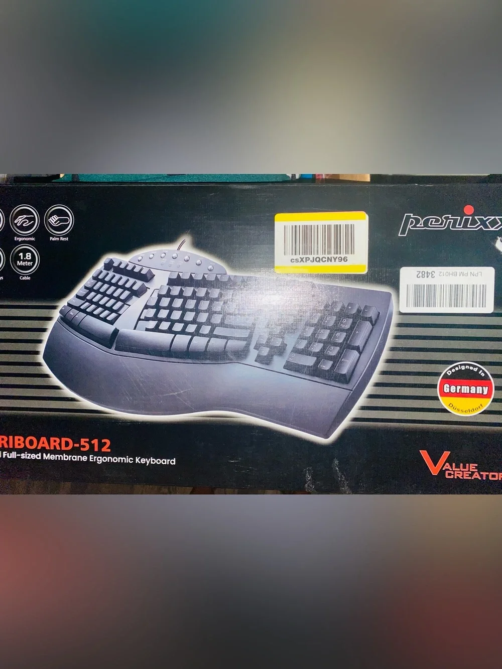 Ergonomic USB Membrane Keyboard - Black